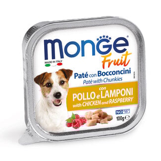 Paté met Stukjes Verse Kip en Frambozen - 100 gr - Woeff