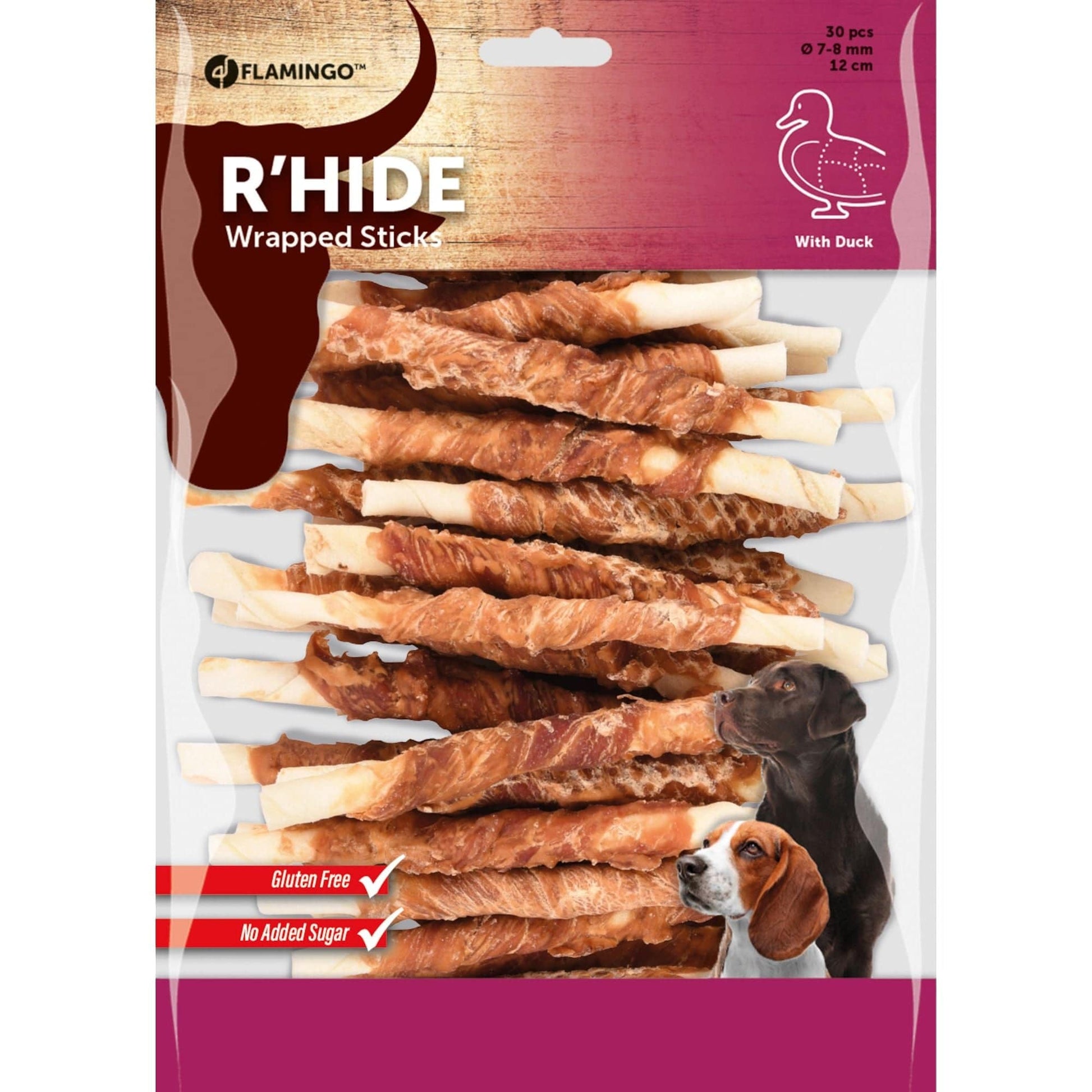 Rawhide Staaf met Eend - 25 cm - Woeff