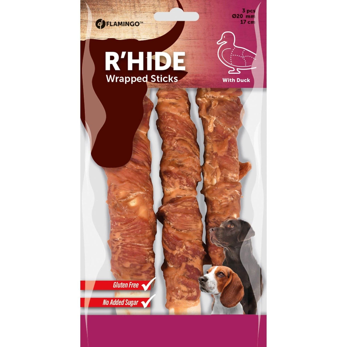 Rawhide Staaf met Eend - 25 cm - Woeff