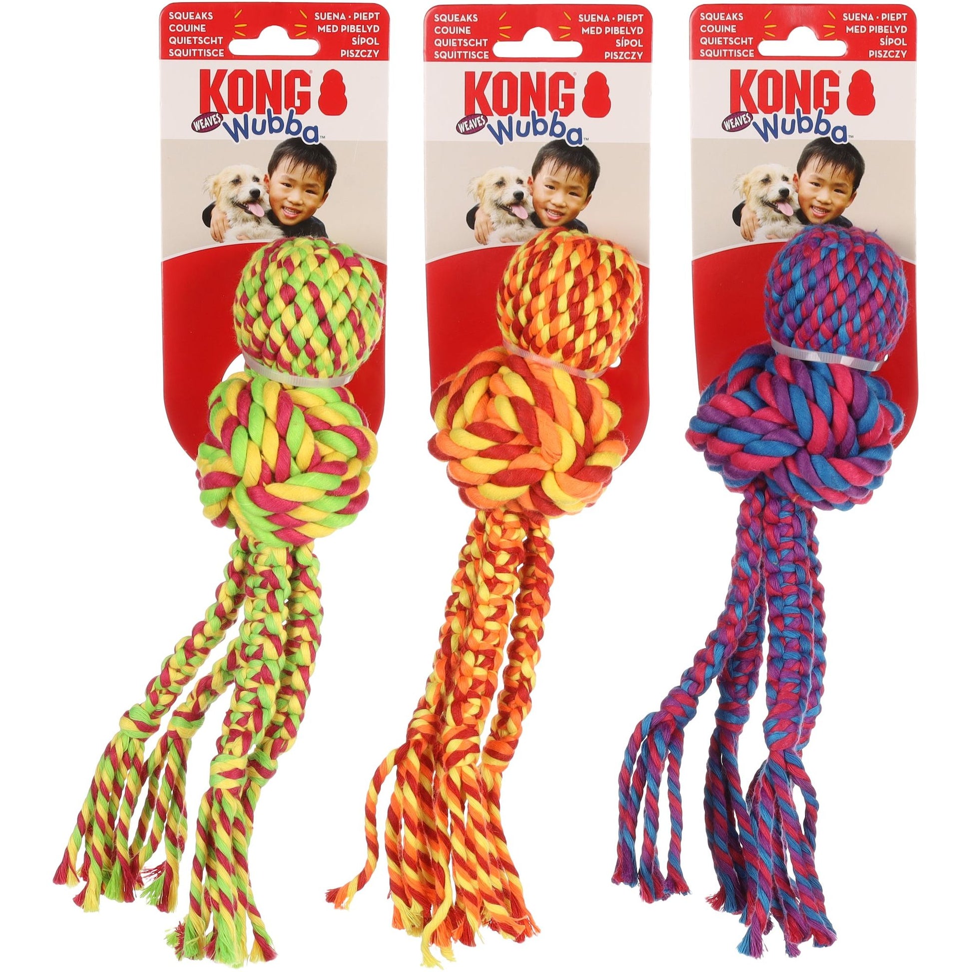 Kong Wubba Knoopbal Meerdere Kleuren - Woeff