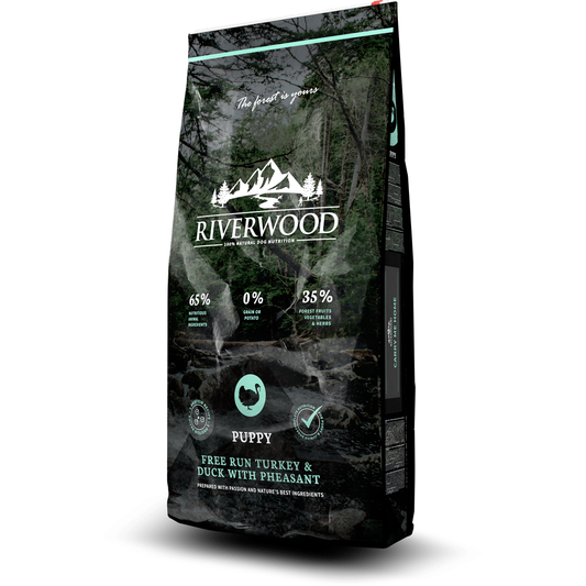 Riverwood - Puppy Kalkoen & Eend met Fazant - 12kg