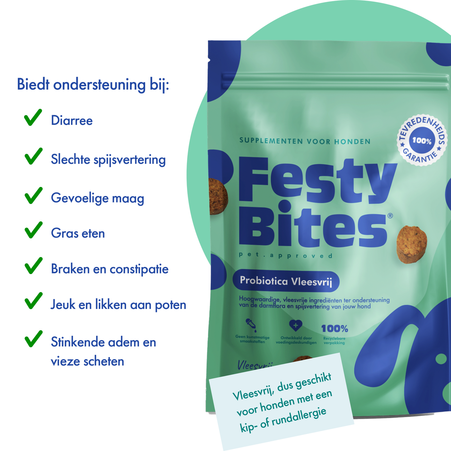 FestyBites - Probiatica Vleesvrij - 60 Bites 180 gr - Woeff