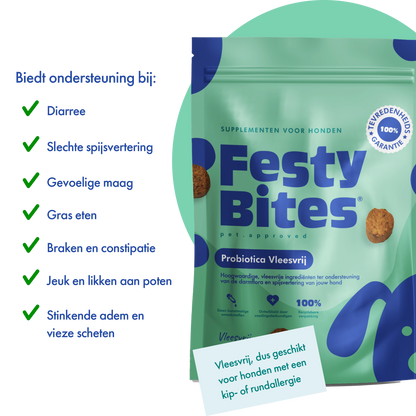 FestyBites - Probiatica Vleesvrij - 60 Bites 180 gr - Woeff