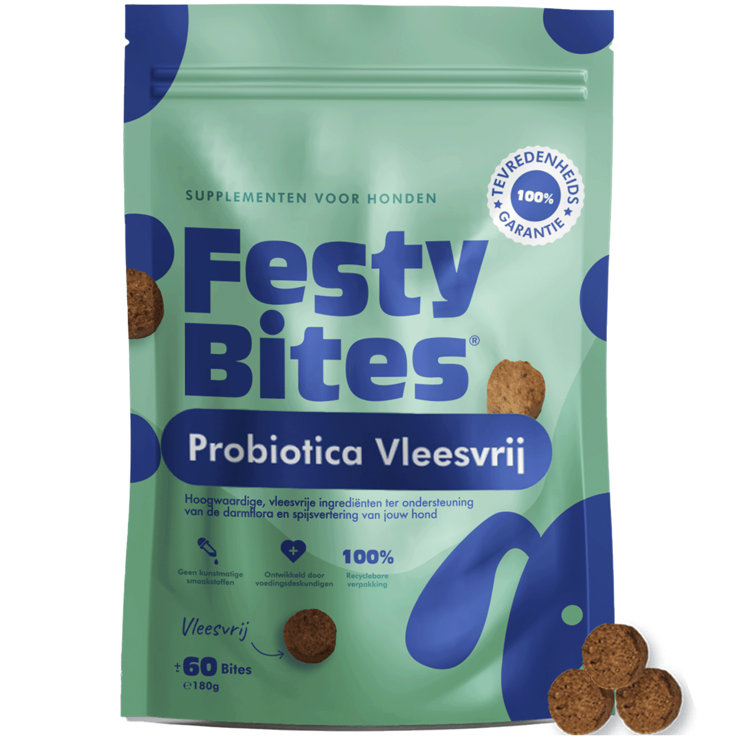 FestyBites - Probiatica Vleesvrij - 60 Bites 180 gr - Woeff