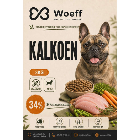 Woeff Graanvrij - Kalkoen – 3/12 kg