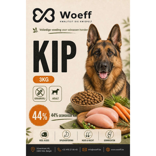 Woeff Graanvrij - Kip – 3/12 kg