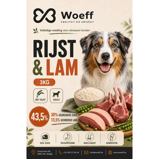 Woeff Glutenvrij - Lam & Rijst – 3/12 kg
