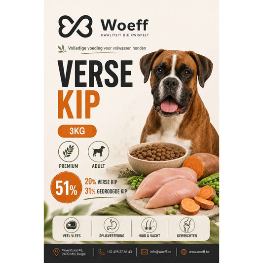 Woeff Graanvrij - Verse Kip – 3/12 kg