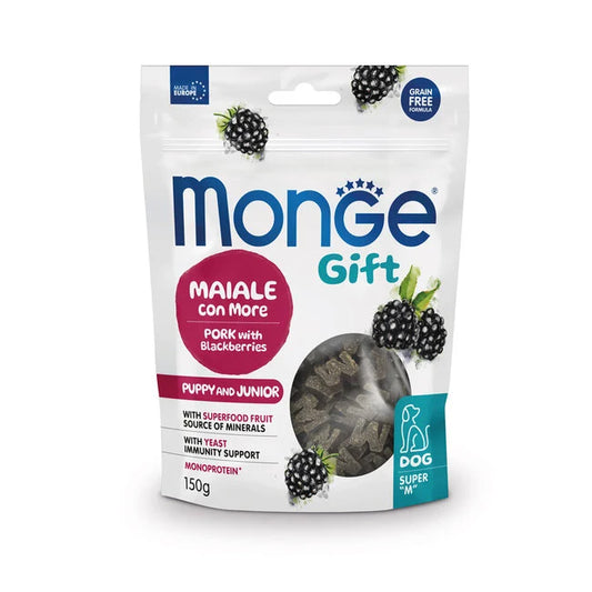 Monge Gift - Puppy & Junior - Varkensvlees met Bosbessen - Woeff