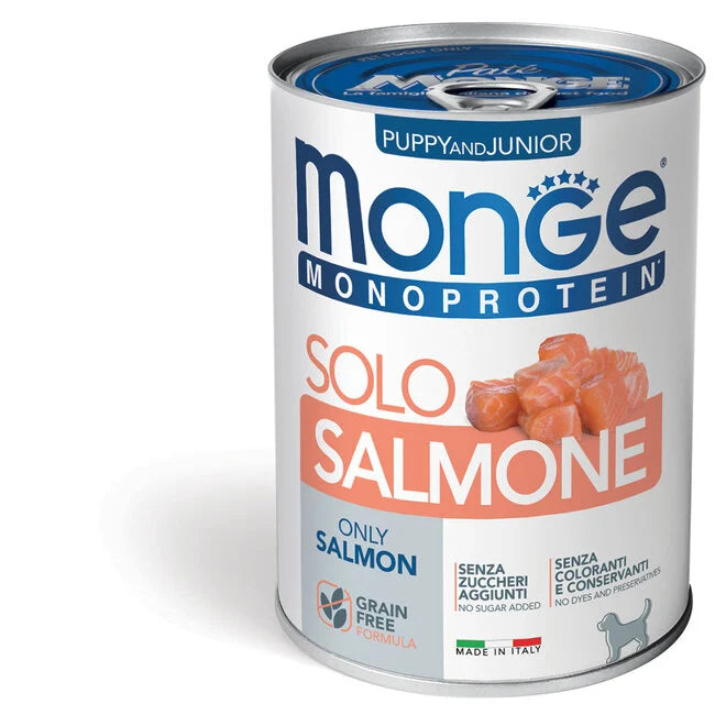 Monge Monoprotein Paté Zalm – Puppy & Junior – 150/400 g