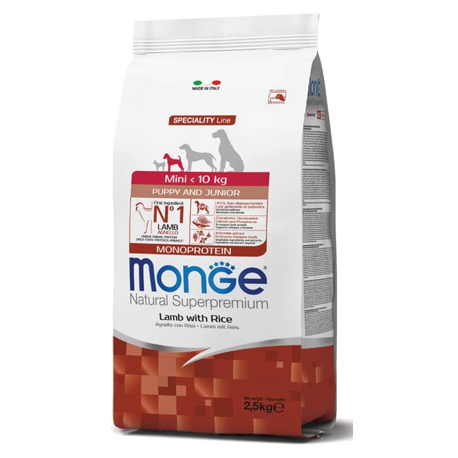 Monoprotein - Mini Puppy & Junior Lam met Rijst - 2.5-15 kg - Woeff