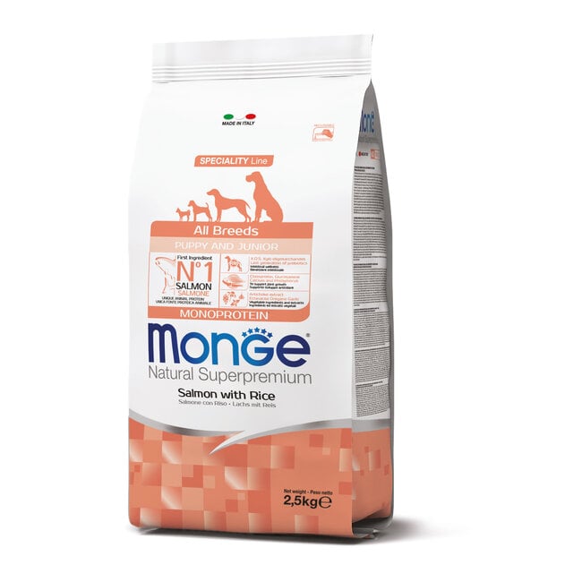 Monoprotein - Alle Rassen Puppy & Junior Zalm met Rijst - 2.5-15 kg - Woeff